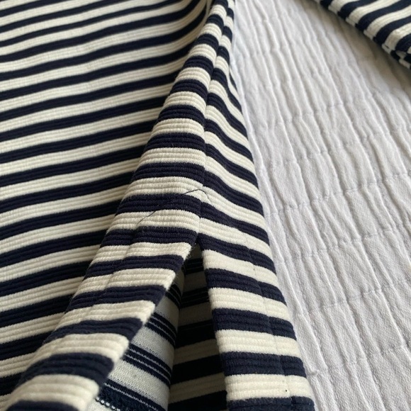 Madewell Gallerists Navy and White Ponte Striped 3/4 Sleeve Top Size XSmall - Picture 6 of 13